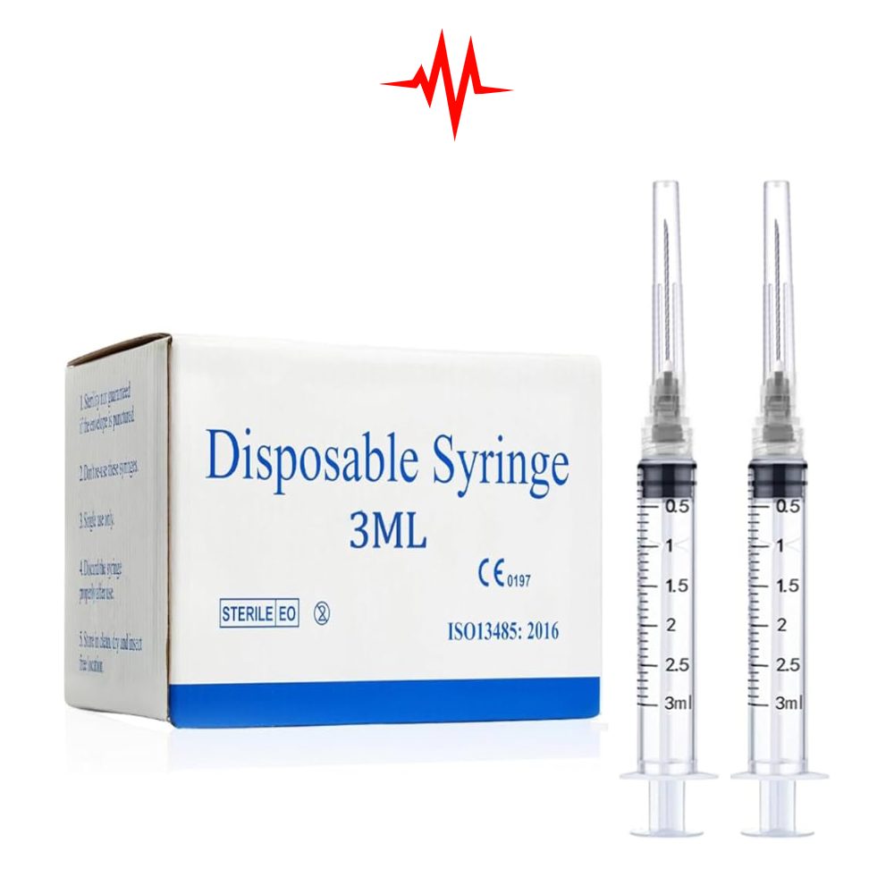 Precision 3cc Disposable Syringe With Needle – 100pcs