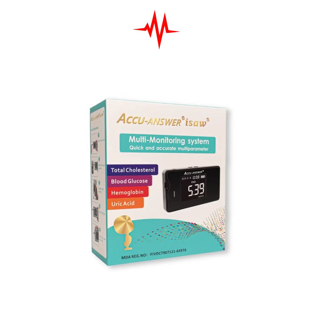 Automatic Accu-Answer 4 in 1 Multi-functional Monitor Glucose, Cholesterol, Uric Acid, Haemoglobin Clinical Set