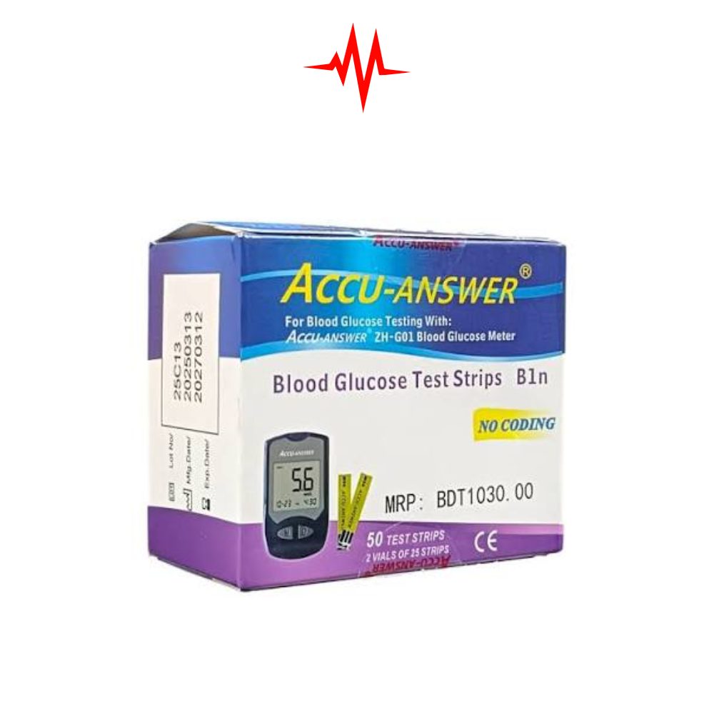 Precision Accu-Answer Digital Blood Glucose Test Strips – 50pcs