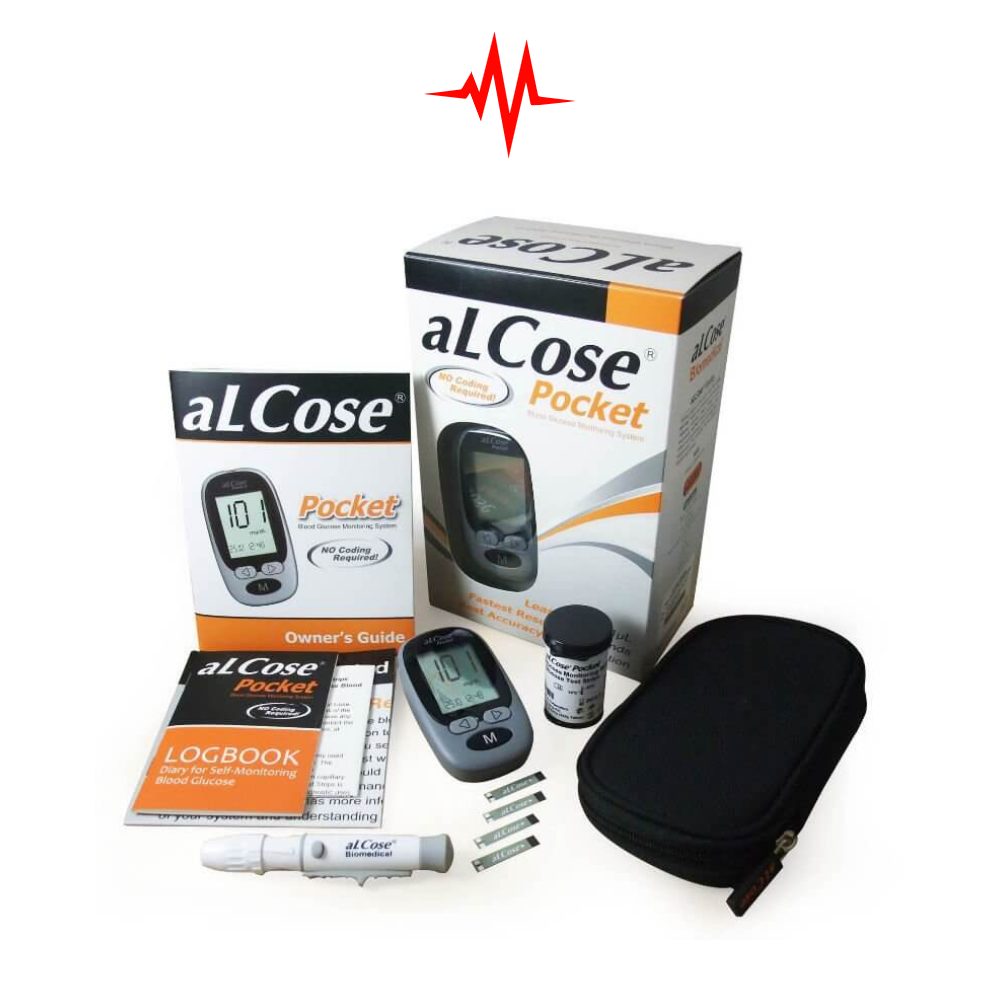 AlCose Pocket Portable Glucose Digital BP Machine Kit