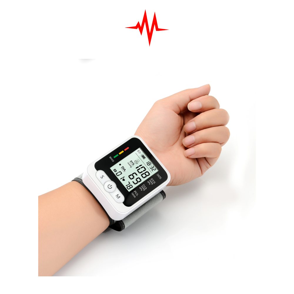 Automatic Digital Wrist Blood Pressure Digital BP Machine Kit with Heart Rate Monitor