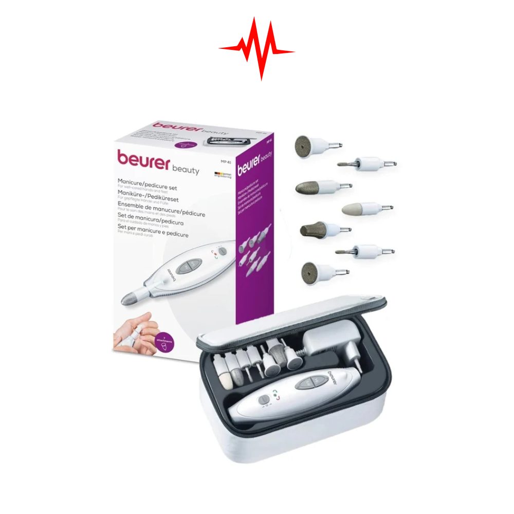 Precision Beurer MP41 Electric Manicure – Pedicure Set with 7 Attachments and LED Light