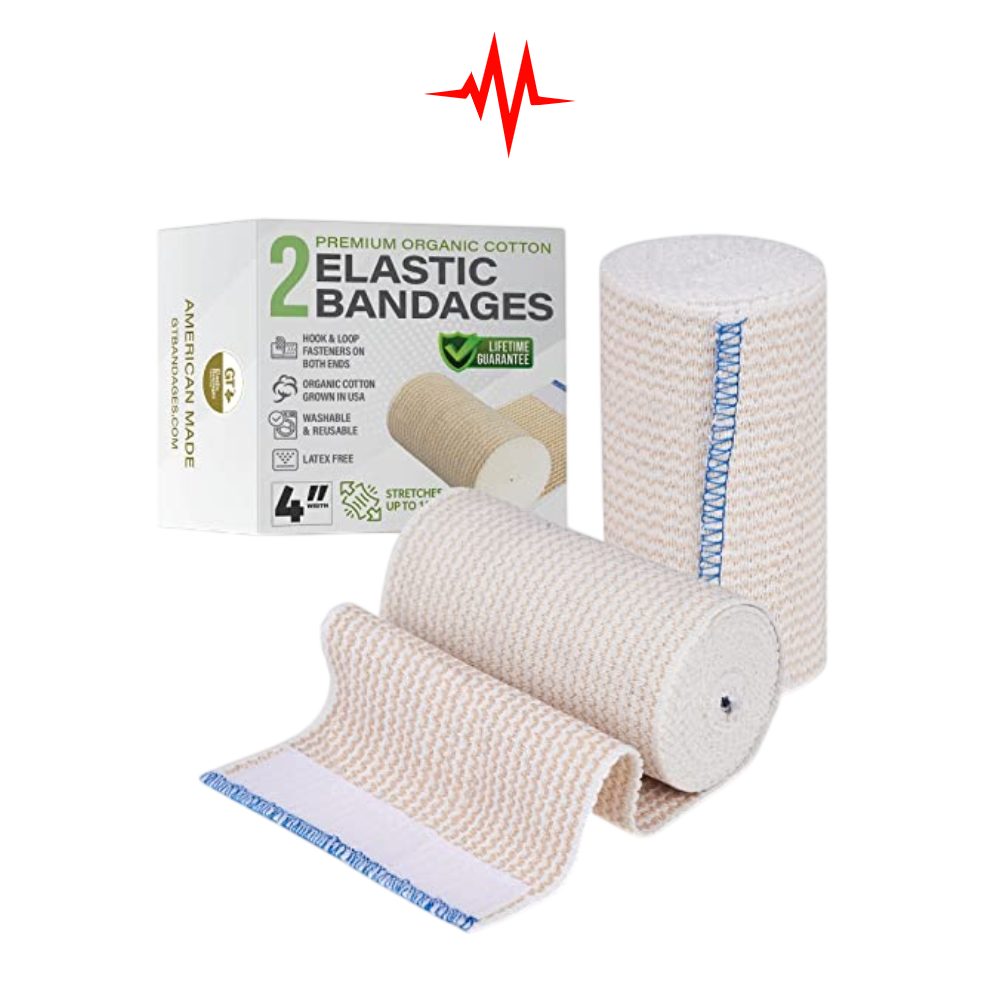 Elastic bandage wrap with 2 fasteners- 4 Inch