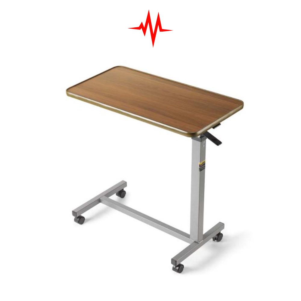 Precision High Quality Adjustable Over Bed Bedside Table With Wheels (Hospital and Home Use)