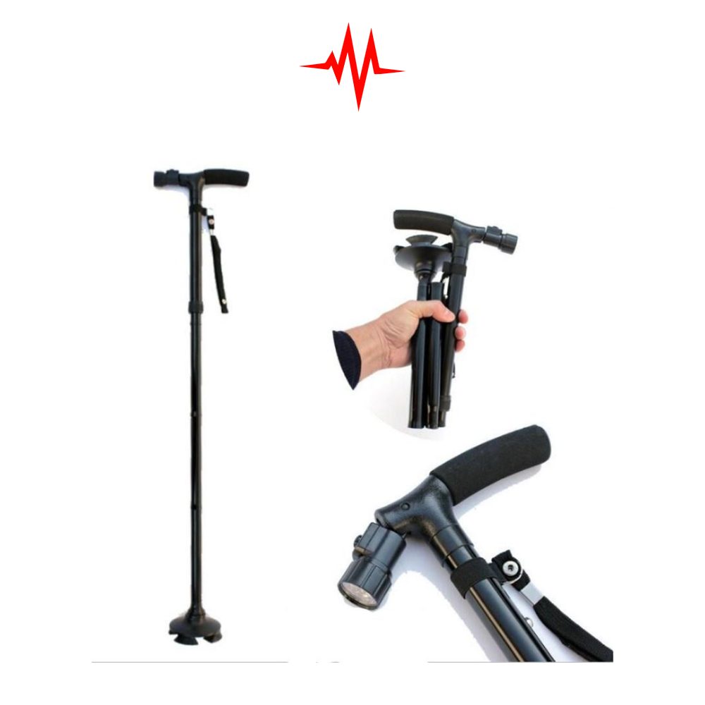 Precision Multi-Function LED Light Elderly Walking Stick – Non-Slip And Stable Crutches