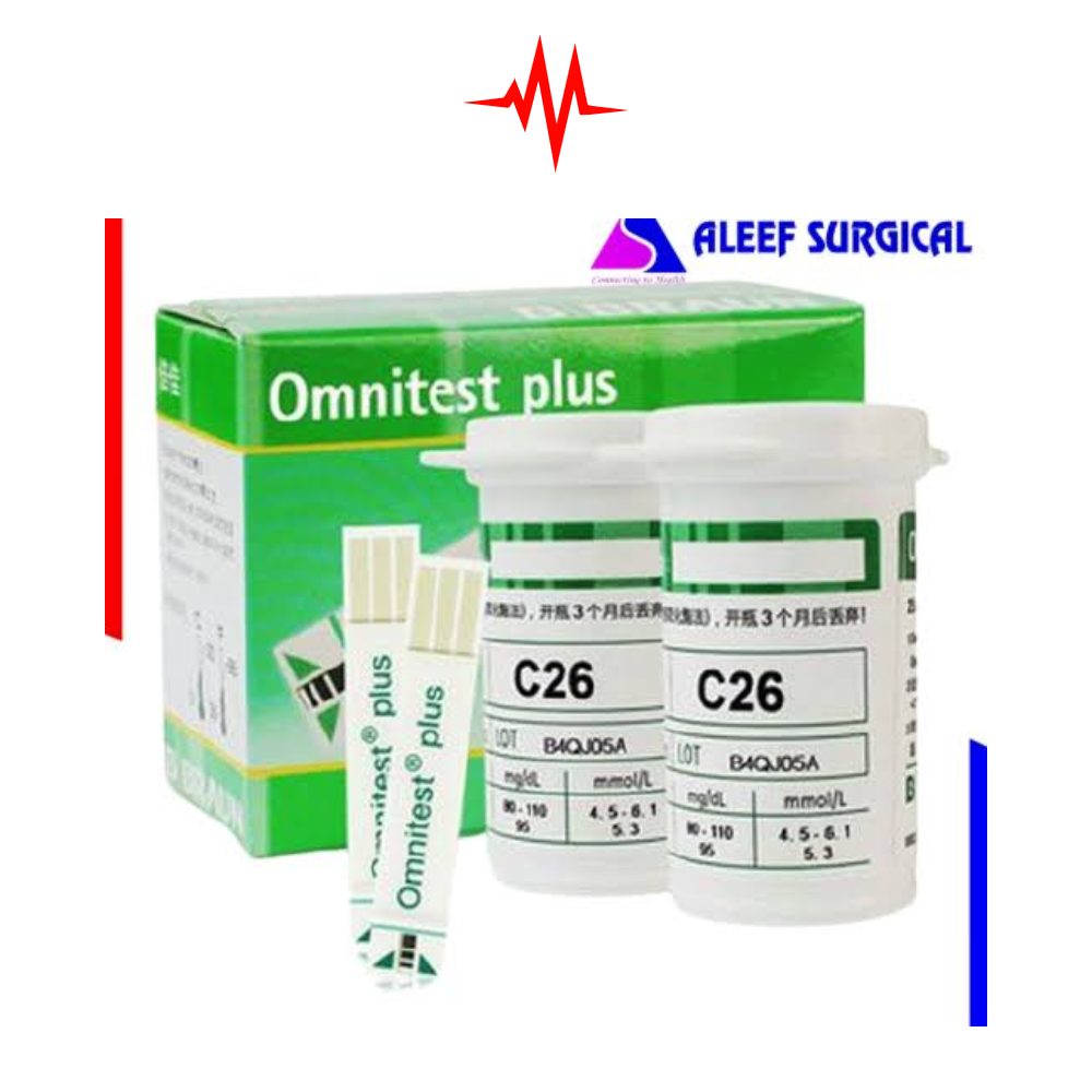Omnitest Plus Blood Glucose Digital BP Machine Kit Test-50 strips