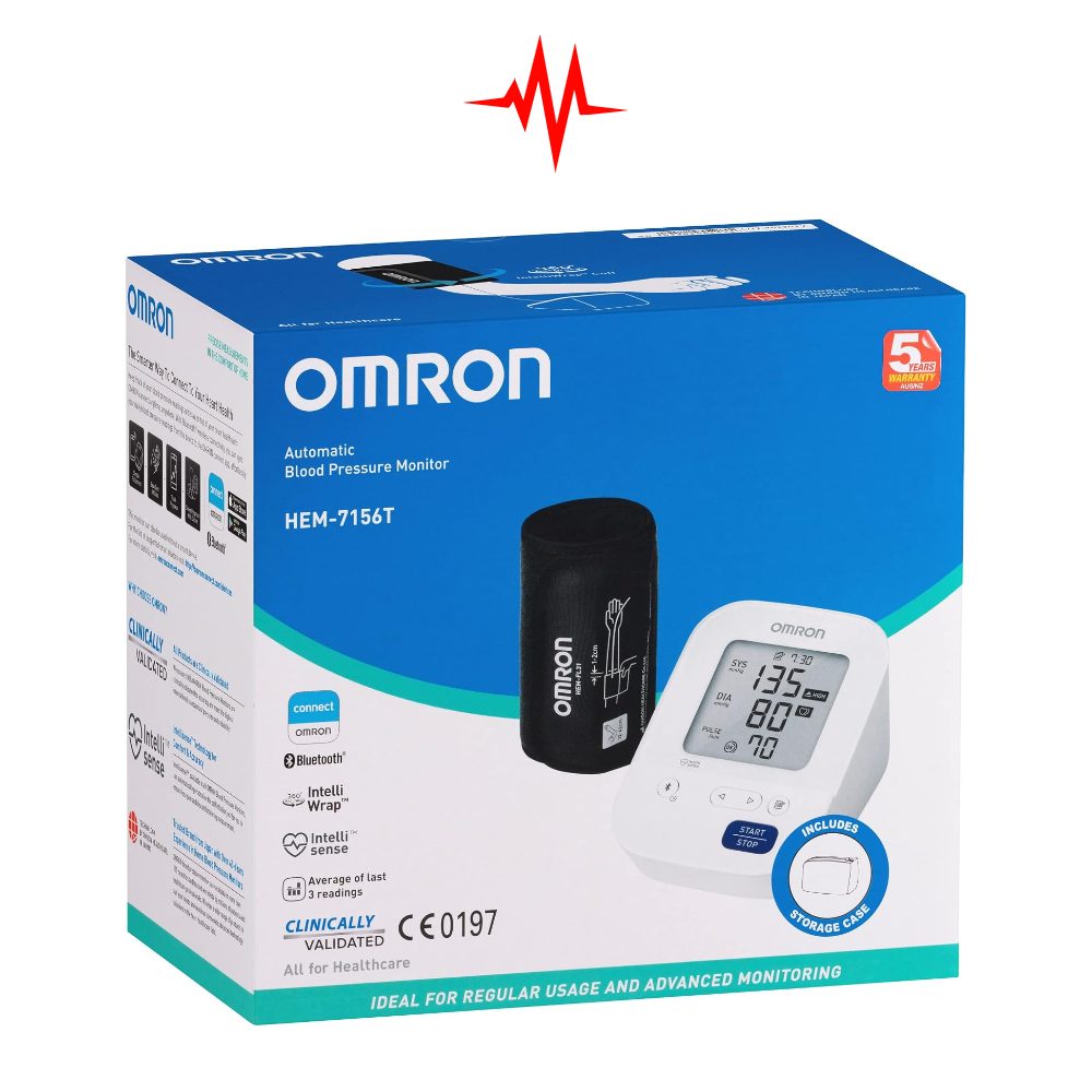 Omron HEM 7156T Blood Pressure Digital BP Machine Kit With Bluetooth