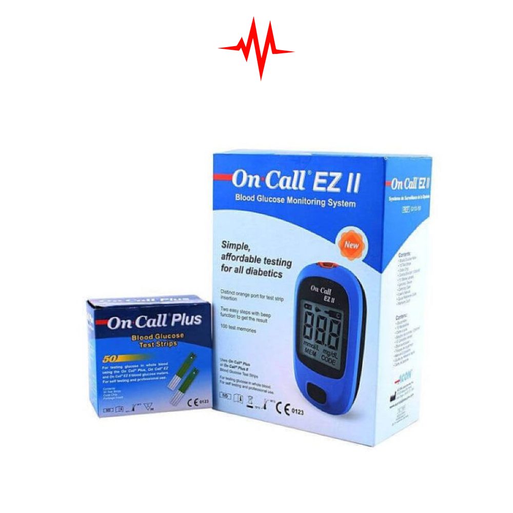 On Call EZ II-Blood Glucose Digital BP Machine Kiting System Test Strip 50 pcs