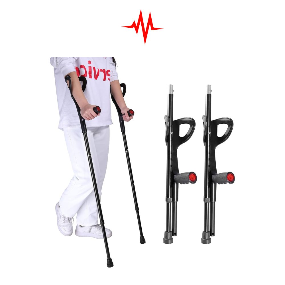 Precision Smart 2PCS Aluminum Alloy Adjustable Forearm Crutches with Premium look
